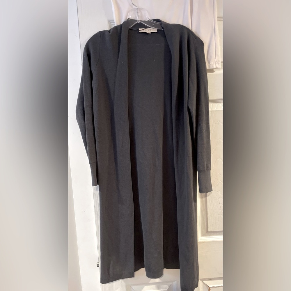 LOFT long grey cardigan